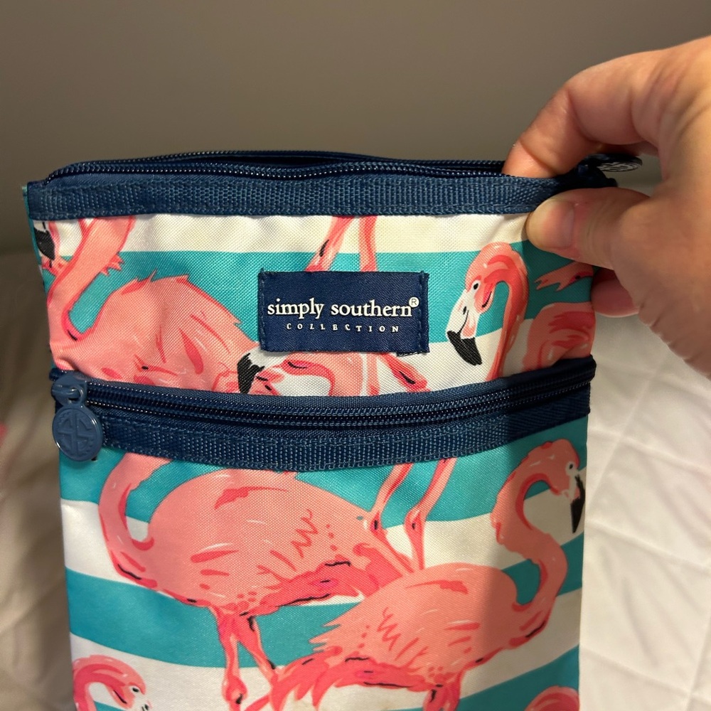 Simply Southern Flamingo Stripe Pouch